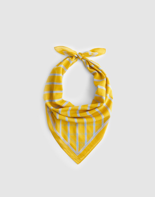 Medium Bandana in Cotton SPORTY POP STRIPE CHAMOMILE