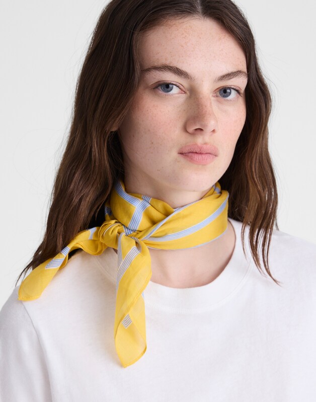 Medium Bandana in Cotton SPORTY POP STRIPE CHAMOMILE