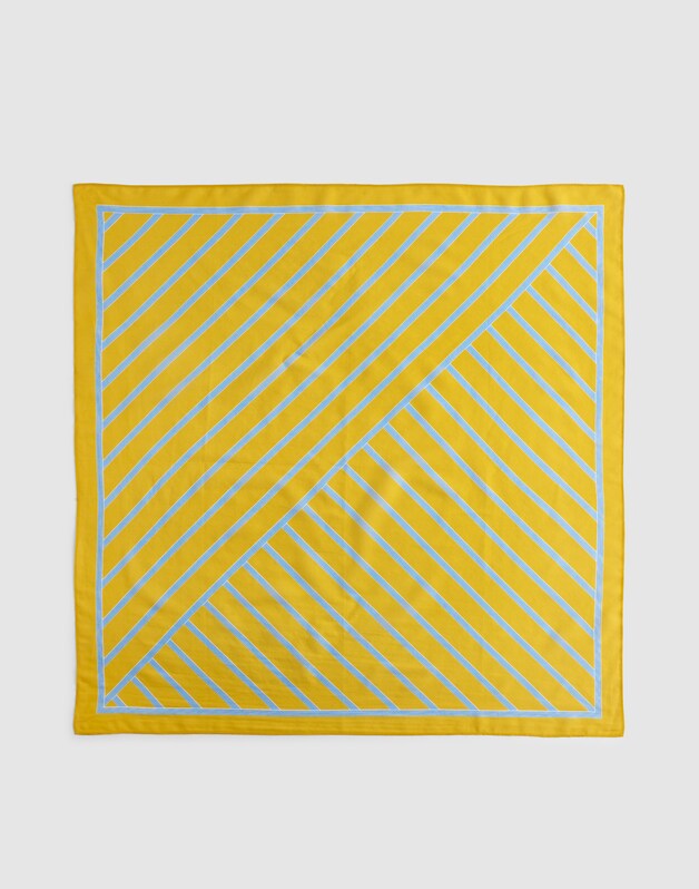 Medium Bandana in Cotton SPORTY POP STRIPE CHAMOMILE