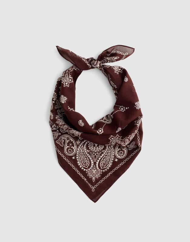 Medium Bandana in Cotton PRIMAVERA BANDANA DARK BROWN