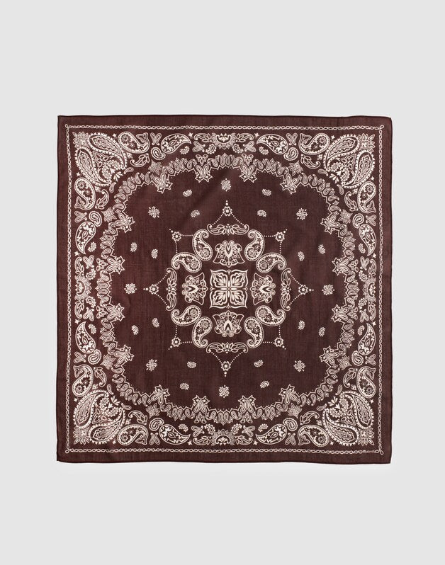 Medium Bandana in Cotton PRIMAVERA BANDANA DARK BROWN