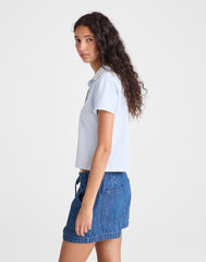 Pull-On Utility Shorts in Airy Denim MARINA BLUE