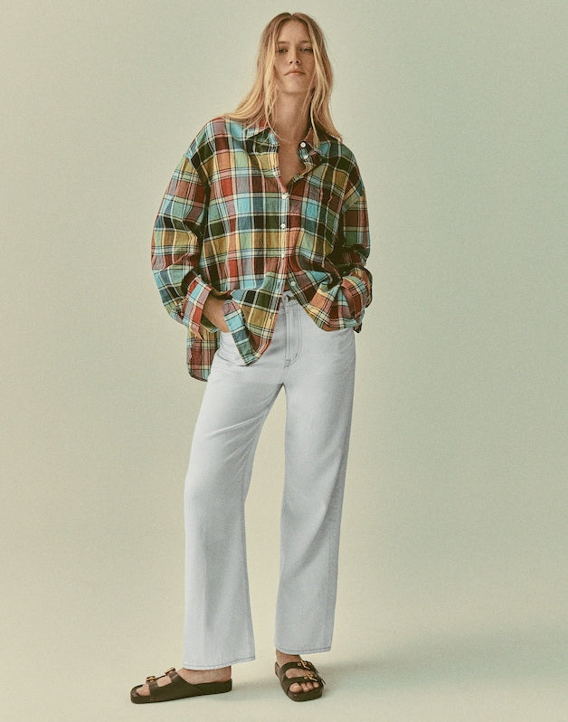 The Short Perfect Vintage Wide-Leg Crop Jean in Airy Denim EXTRACTED SKY WASH