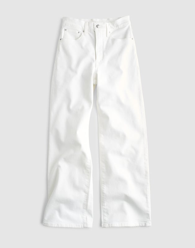 The Wide-Leg Crop Jean in Super Stretch Denim TILE WHITE