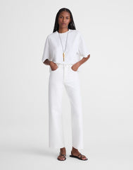 The Wide-Leg Crop Jean in Super Stretch Denim TILE WHITE
