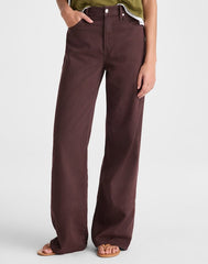 The Short Ultimate Wide-Leg Jean in Airy Denim BURNT COCOA