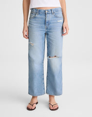 Low-Slung Baggy Crop Jeans LARSON WASH