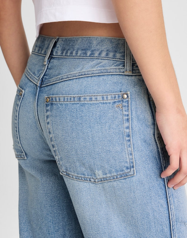 Low-Slung Baggy Crop Jeans LARSON WASH