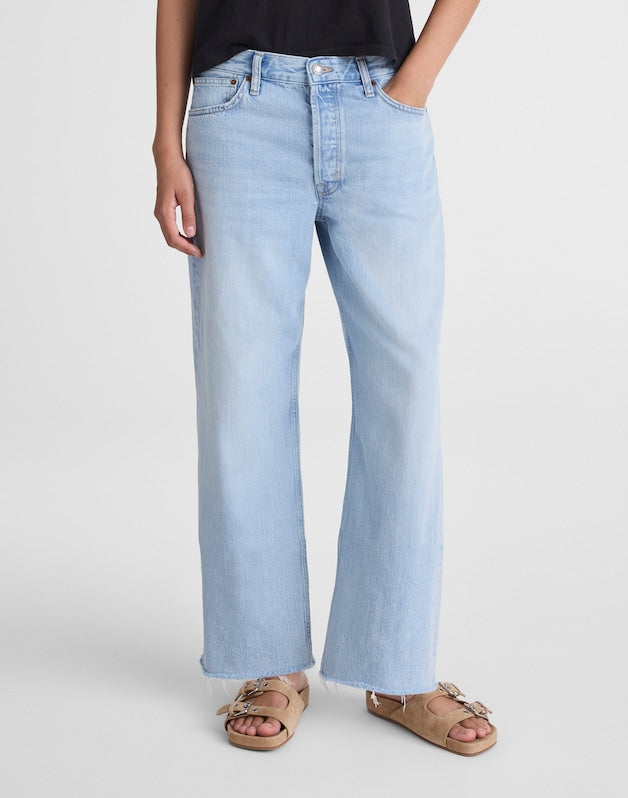 Low-Slung Baggy Crop Jeans in Foster Wash FOSTER WASH