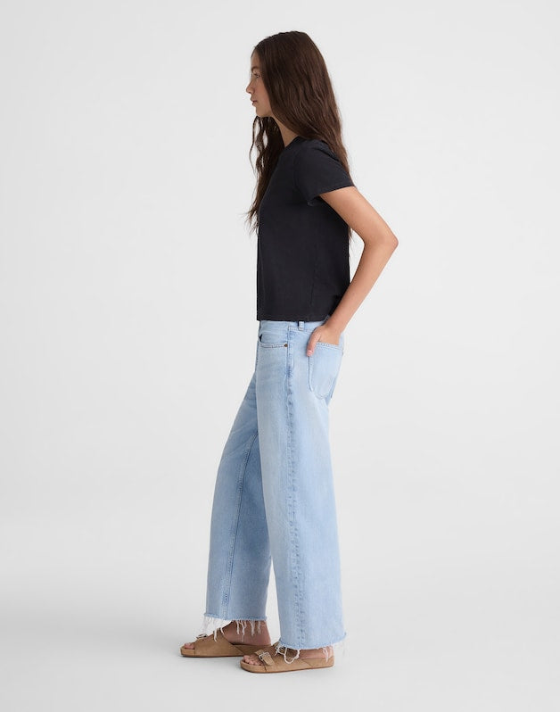 Low-Slung Baggy Crop Jeans in Foster Wash FOSTER WASH