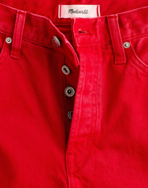 Low-Slung Baggy Crop Jeans VARSITY RED
