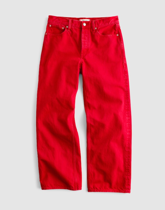 Low-Slung Baggy Crop Jeans VARSITY RED