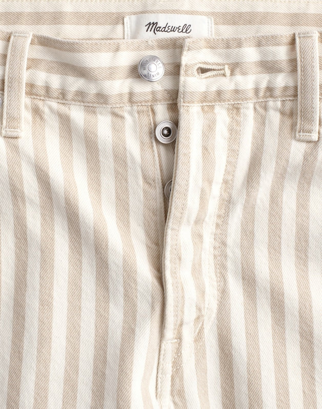 The Darted Barrel-Leg Jean KHAKI SAND STRIPE