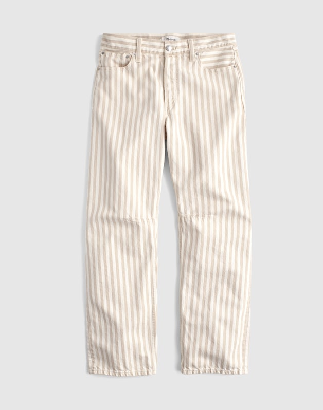 The Darted Barrel-Leg Jean KHAKI SAND STRIPE