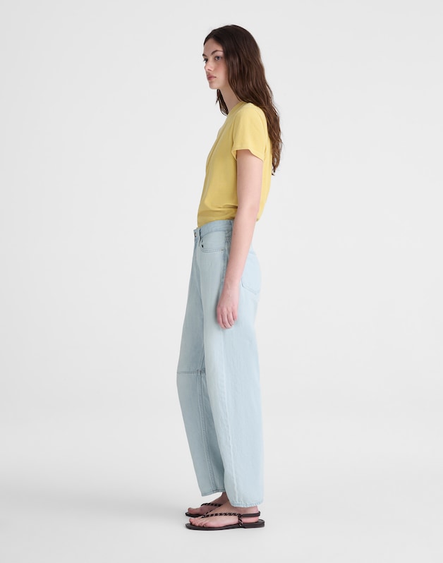The Darted Barrel-Leg Jean in Airy Denim LAGUNA WASH