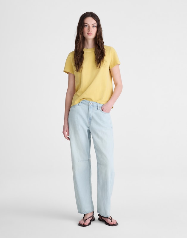 The Darted Barrel-Leg Jean in Airy Denim LAGUNA WASH