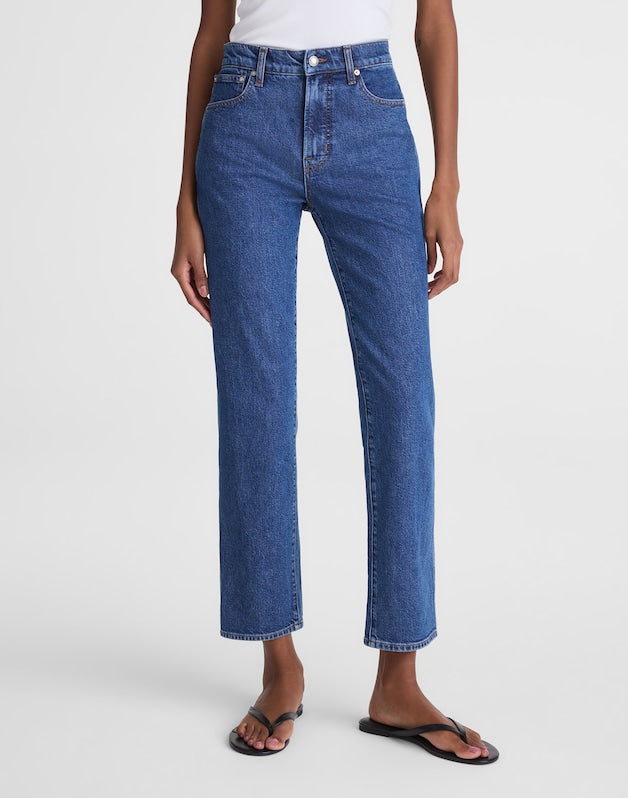 The Short Longline Straight Crop Jean MARINA BLUE