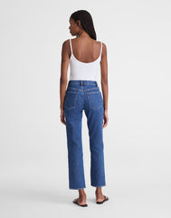 The Short Longline Straight Crop Jean MARINA BLUE