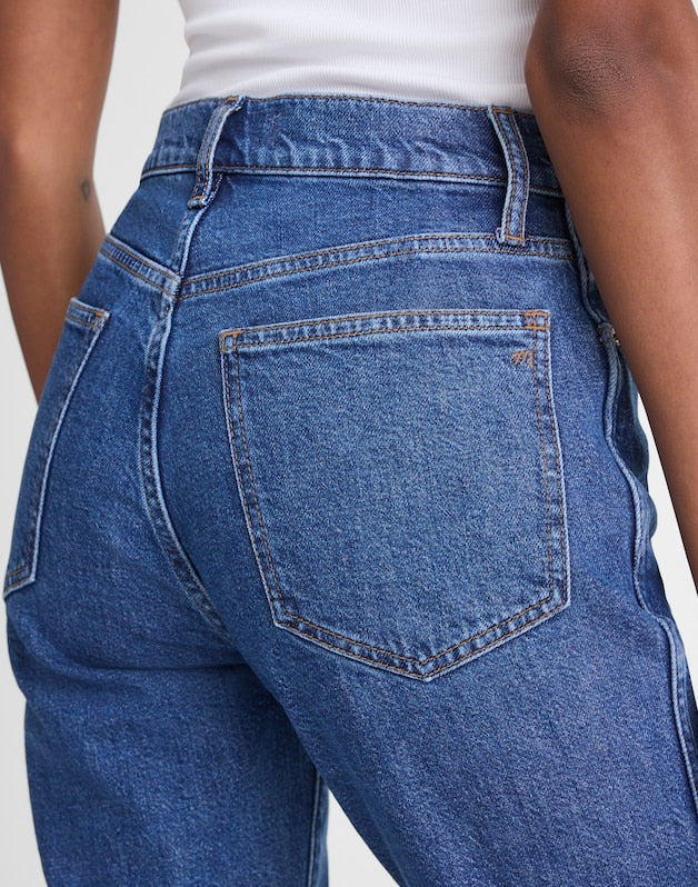 The Tall Longline Straight Crop Jean MARINA BLUE