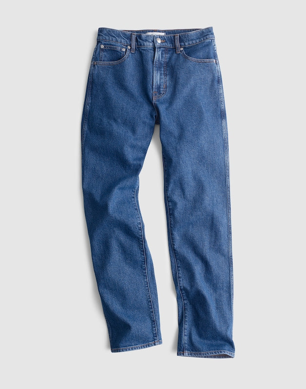 The Longline Straight Crop Jean MARINA BLUE