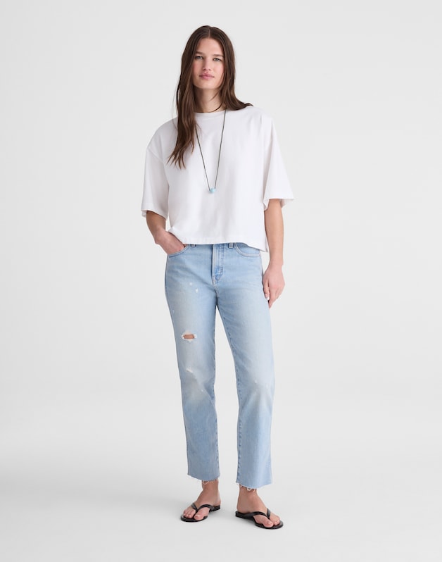 The Short Longline Straight Crop Jean in Foster Wash FOSTER WASH