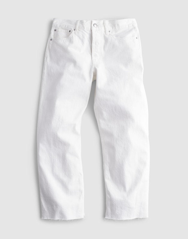 Low-Slung Baggy Crop Jeans in Tile White TILE WHITE