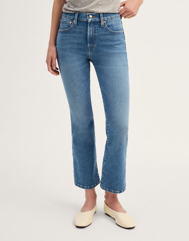 The Flare Crop Jean in Super Stretch Denim MIDVALE WASH