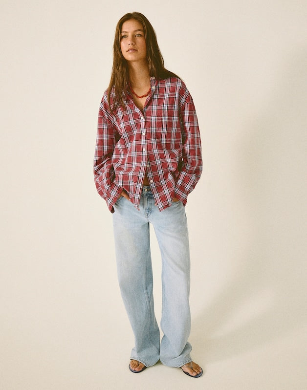 The Short Low-Rise Loose Jean in Foster Wash FOSTER WASH