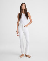 The Short Pencil Jean in Super Stretch Denim TILE WHITE