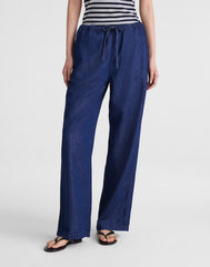 Airy Denim Pull-On Pants NOSTALGIC BLUE