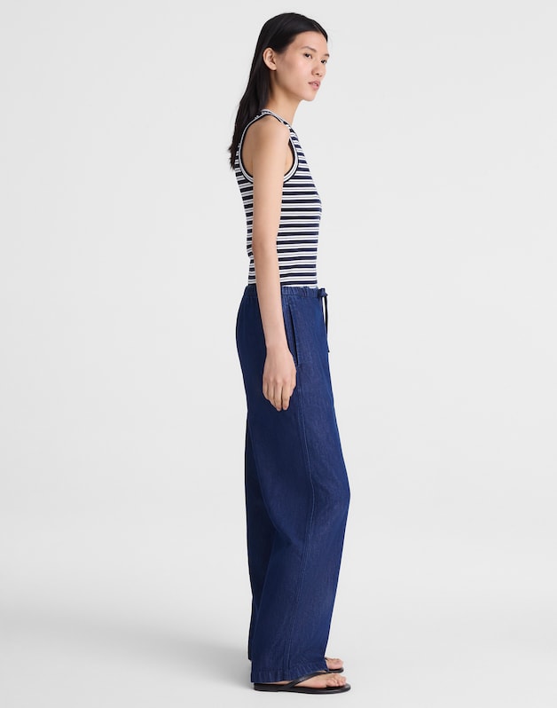 Airy Denim Pull-On Pants NOSTALGIC BLUE