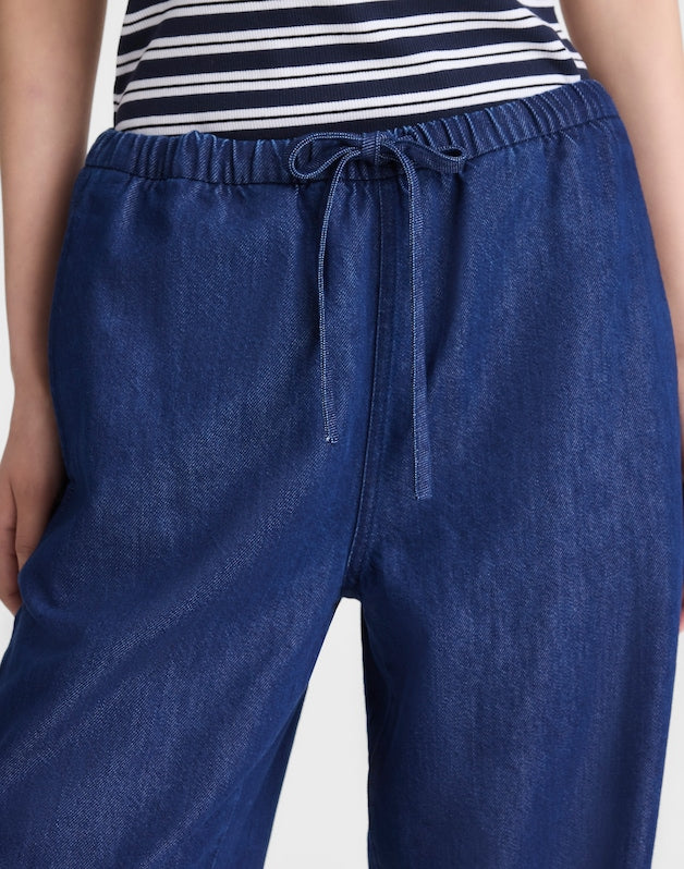 Airy Denim Pull-On Pants NOSTALGIC BLUE