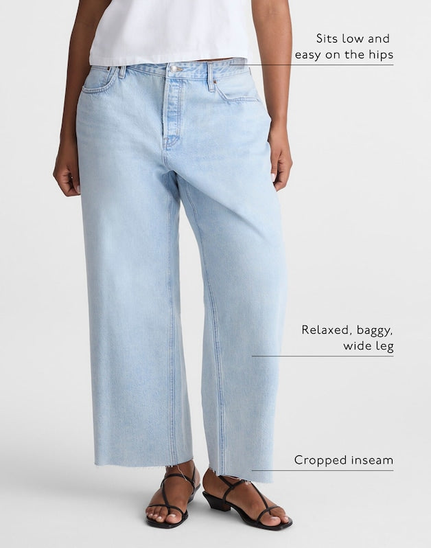 Tall Curvy Low-Slung Baggy Crop Jeans in Foster Wash FOSTER WASH