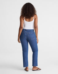 The Curvy Longline Straight Crop Jean in Marina Blue Wash MARINA BLUE