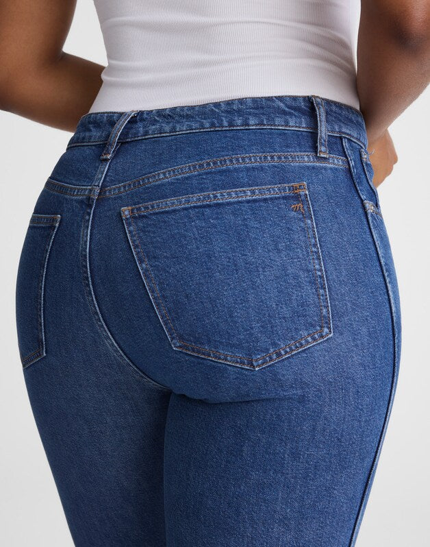 The Curvy Longline Straight Crop Jean in Marina Blue Wash MARINA BLUE