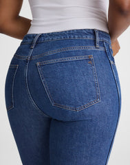 The Curvy Longline Straight Crop Jean in Marina Blue Wash MARINA BLUE