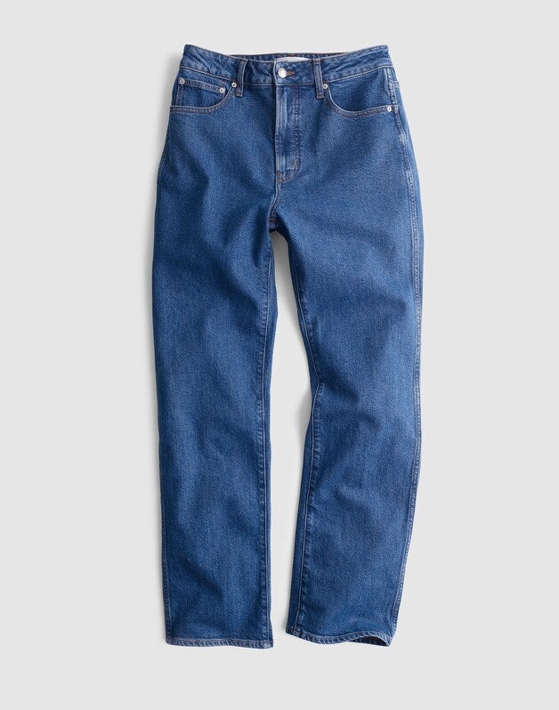 The Curvy Longline Straight Crop Jean in Marina Blue Wash MARINA BLUE