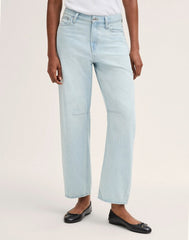 The Short Curvy Darted Barrel-Leg Jean in Airy Denim LAGUNA WASH