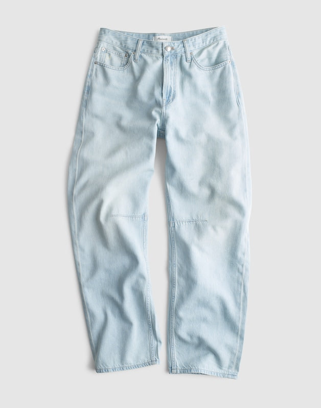 The Short Curvy Darted Barrel-Leg Jean in Airy Denim LAGUNA WASH