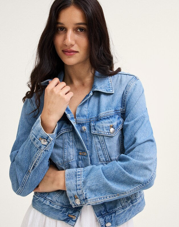 Denim Trucker Jacket WORN MID INDIGO