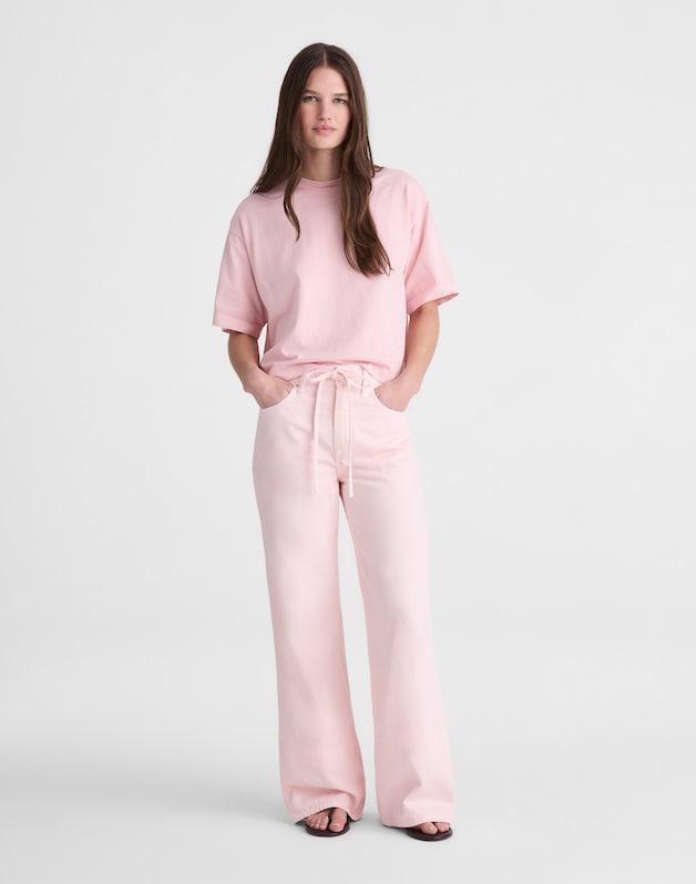 Madewell x Shopbop Ultimate Wide-Leg Jean in Airy Denim PALE PINK