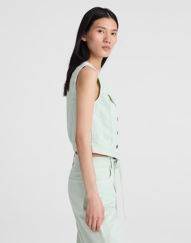 Madewell x Shopbop Airy Denim Crop Vest STORIED SEA