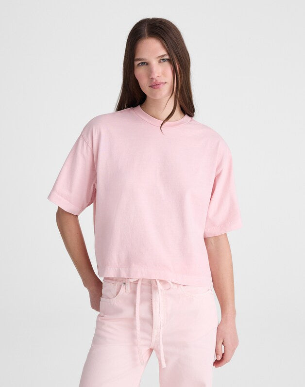 Madewell x Shopbop Boxy Crop Tee in Allday Jersey DREAMY PINK