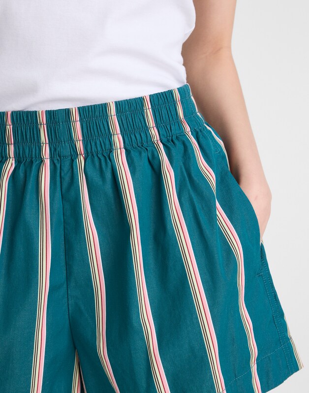 Madewell x Shopbop Pull-On Shorts in Poplin DEEP LAGOON STRIPE