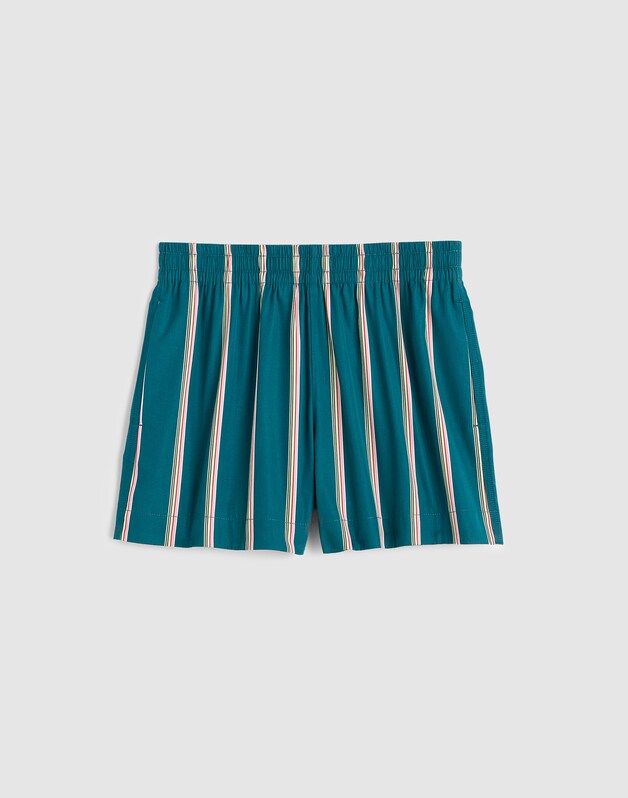 Madewell x Shopbop Pull-On Shorts in Poplin DEEP LAGOON STRIPE