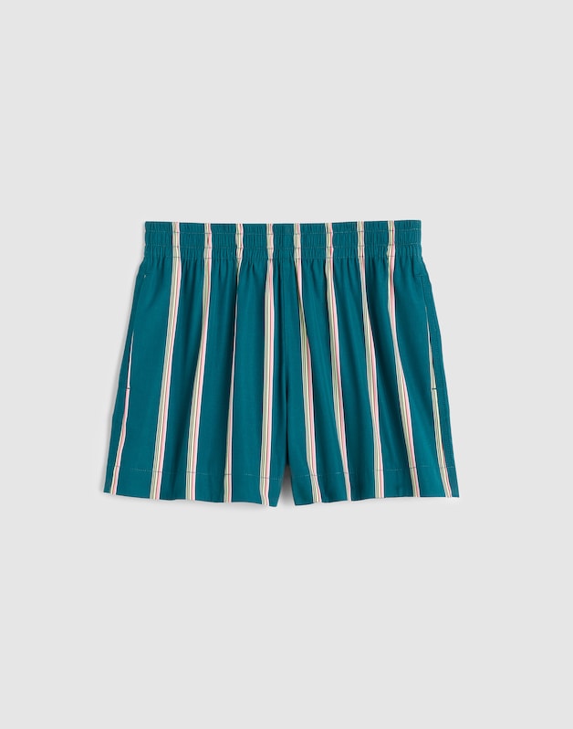 Madewell x Shopbop Pull-On Shorts in Poplin DEEP LAGOON STRIPE