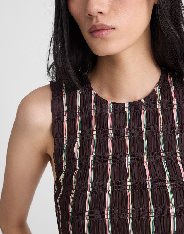 Madewell x Shopbop Melody Smocked Mini Dress BURNT COCOA