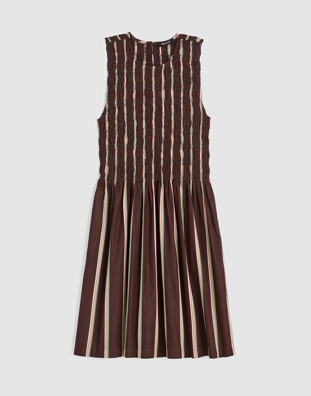 Madewell x Shopbop Melody Smocked Mini Dress BURNT COCOA