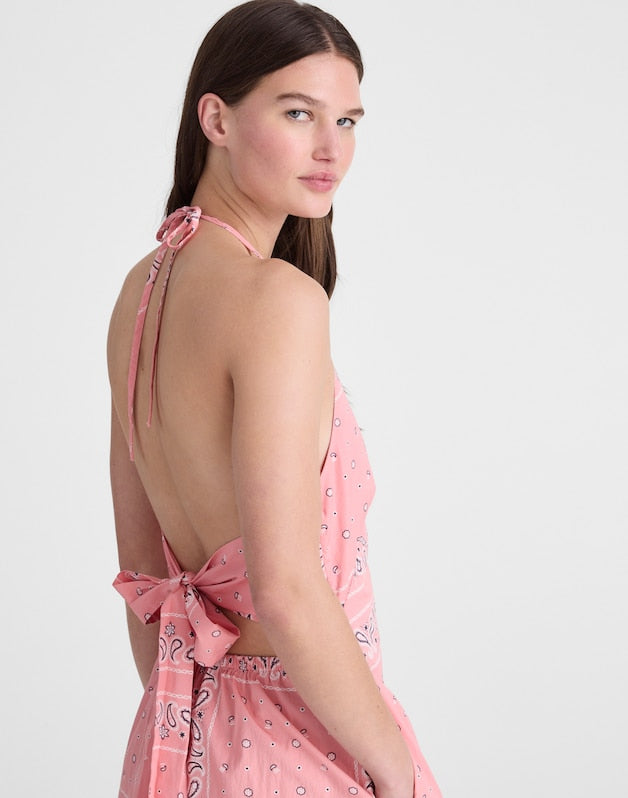 Madewell x Shopbop Smocked Halter Midi Dress CORAL BLOOM