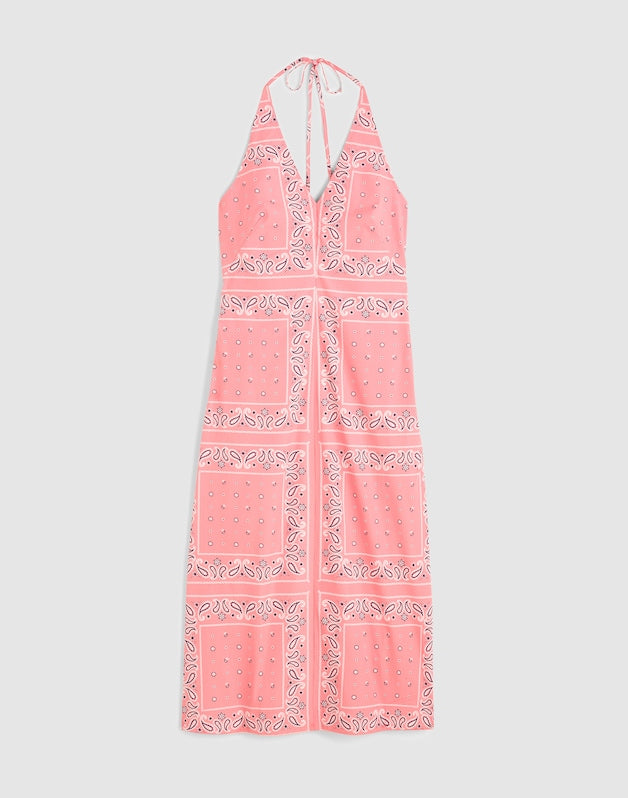 Madewell x Shopbop Smocked Halter Midi Dress CORAL BLOOM
